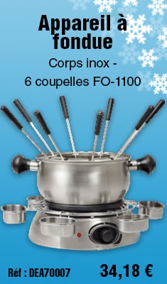 Appareil à fondue Corps inox - 6 coupelles TRISTAR FO-1100