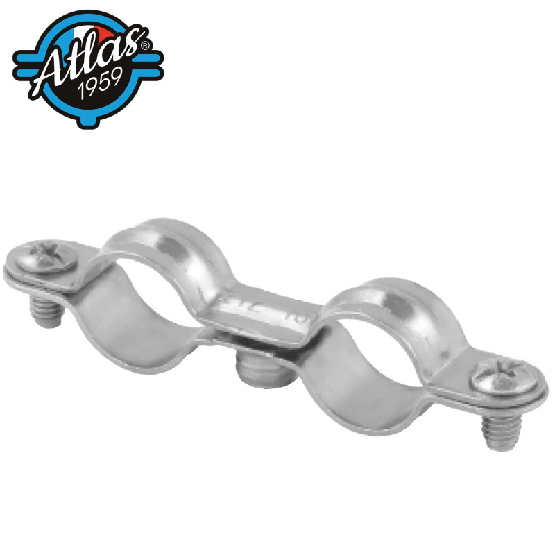 Collier rond 2 vis DIN avec tige inox 304