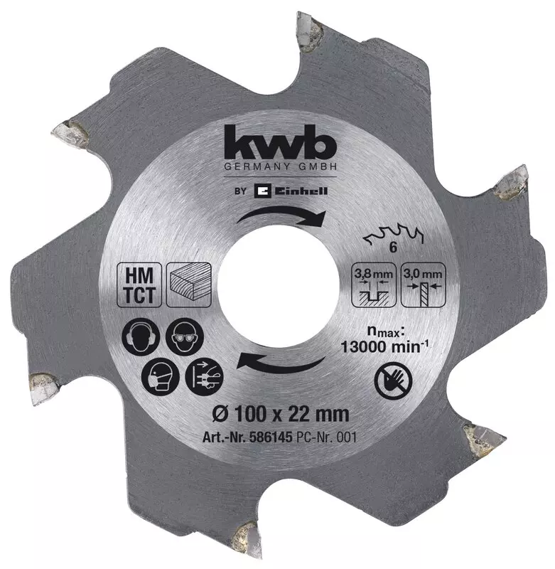 Lame pour fraiseuse à lamelle 100x22x3,8 mm 6 dents KWB - EINHELL - 49758941 Lame pour fraiseuse à lamelle 100x22x3,8 mm 6 dents KWB - EINHELL - 49758941