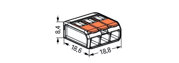 Borne à levier WAGO pour tous types de conducteur - 3 x 4 mm² - 50 pièces - 221-413