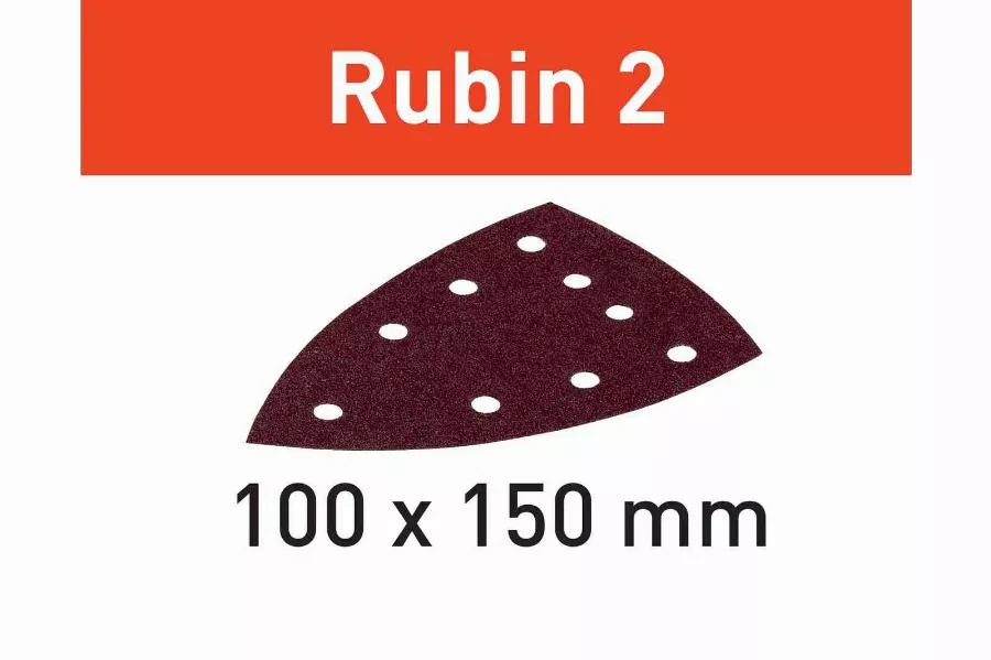 Abrasif Rubin 2 STF DELTA/9 P120 RU2/50 FESTOOL Grain 120 - Boîte de 50 - 577575