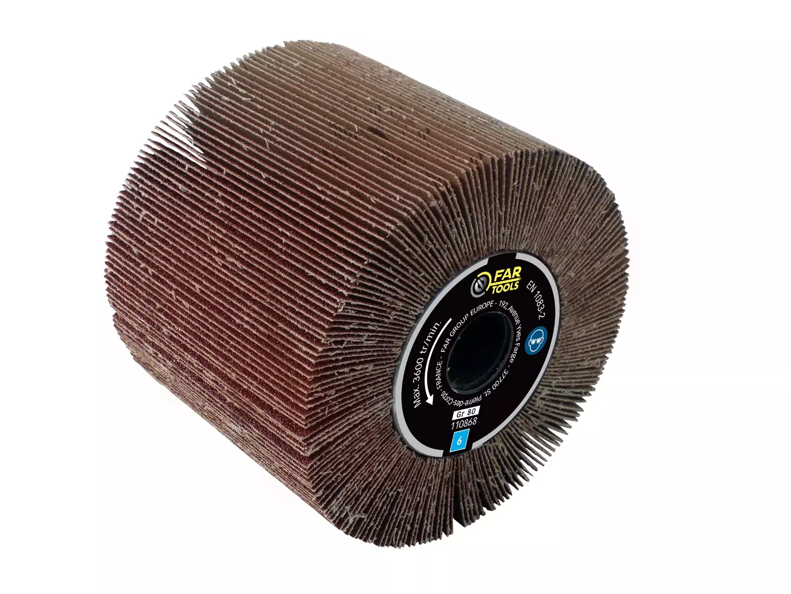 Brosse à lamelles abrasives A80 FAR TOOLS Ø 120 mm L 100 mm - 110868 Brosse à lamelles abrasives A80 FAR TOOLS Ø 120 mm L 100 mm - 110868