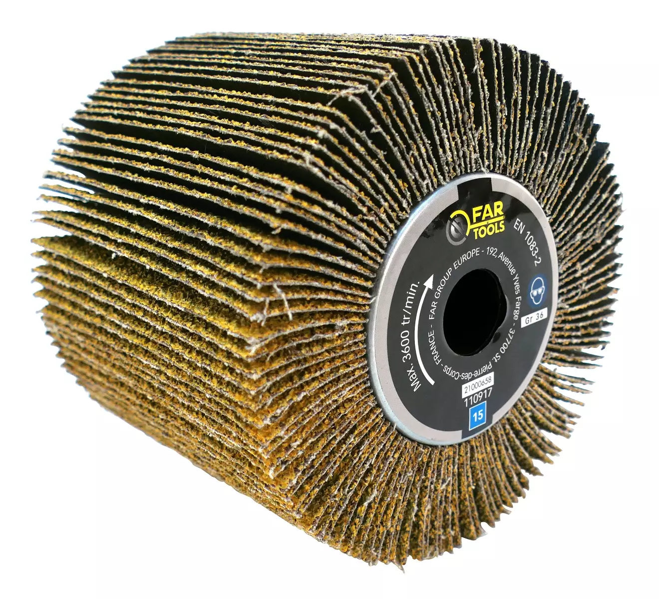 Brosse à lamelles abrasives A36 FAR TOOLS Ø 120 mm L 100 mm - 110917 Brosse à lamelles abrasives A36 FAR TOOLS Ø 120 mm L 100 mm - 110917
