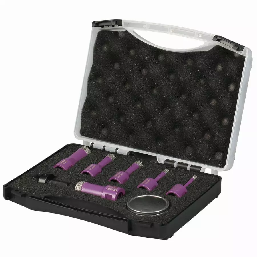 Coffret de 6 trépans SIDAMO Diamant à sec - M14 Ø9/8/10/12/18/22 mm - 11101451