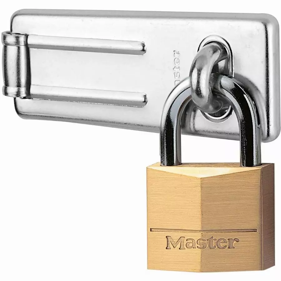 Pack moraillon de porte + cadenas à clé MASTERLOCK - 140703EURD
