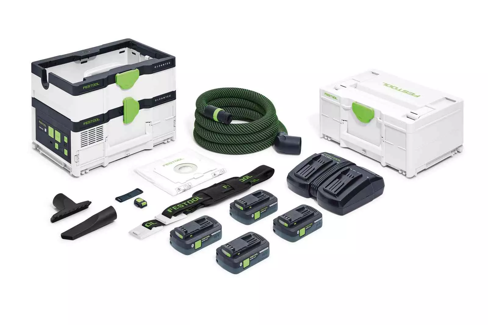 Aspirateurs sans fil CLEANTEC CTLC SYS HPC 4,0 I-Plus - FESTOOL -  avec 4 batteries 18V 4.0Ah - chargeur - accessoires - Systainer - 576944