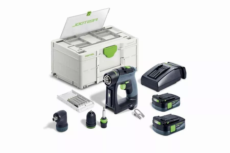 Perceuse visseuse sans fil CXS 12 2,5-Set - FESTOOL - avec 2 batteries 10.8v 2.5Ah - chargeur - accessoires - systainer - 576865 Perceuse visseuse sans fil CXS 12 2,5-Set - FESTOOL - avec 2 batteries 10.8v 2.5Ah - chargeur - accessoires - systainer - 576865