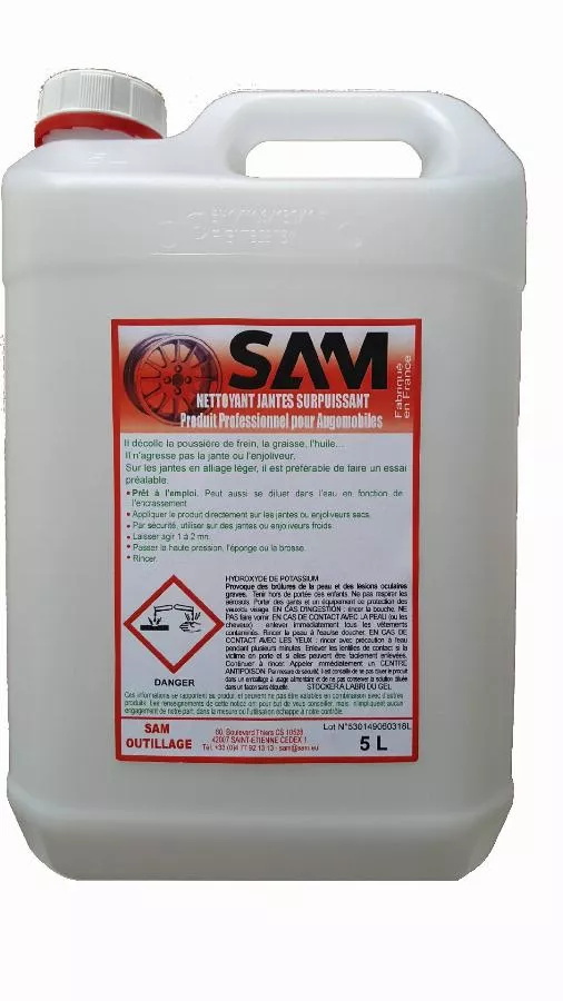 Liquide de nettoyage de jante professionnel SAM - Bidon de 5 litres - 1565-LR