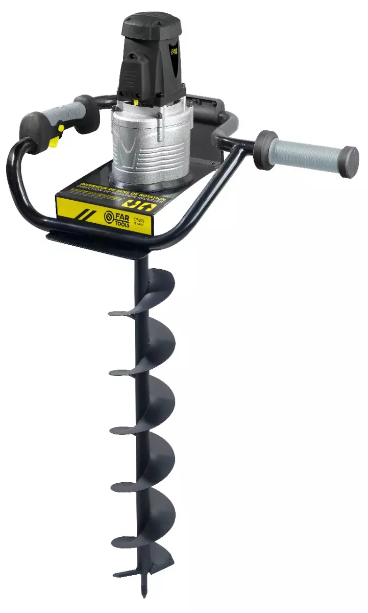 Tarière électrique réversible + 3 vis Diam. 80 mm / 120 mm / 200 mm - FAR TOOLS - 615328