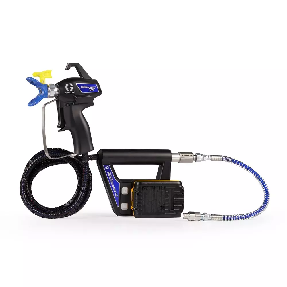 Pistolet AIRLESS CONTRACTOR POWERSHOT XT CEE - GRACO - avec 2 batteries 18V - chargeur - 18H305 Pistolet AIRLESS CONTRACTOR POWERSHOT XT CEE - GRACO - avec 2 batteries 18V - chargeur - 18H305