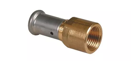 Raccord laiton à sertir HENCO droit femelle Ø16 x 1/2" - 18P-1604