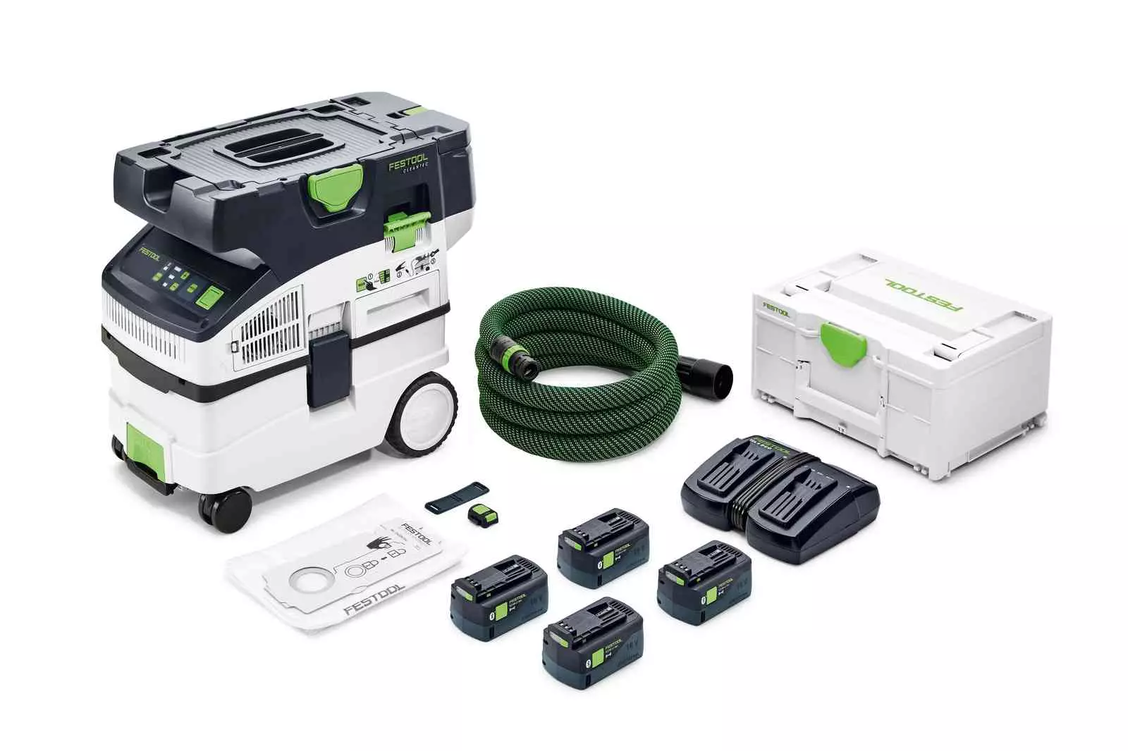 Aspirateur sans fil 36V (2x18V) CTLC MIDI I-Plus CLEANTEC - FESTOOL - avec 4 batteries 18V 5.0Ah + accessoires - 577671