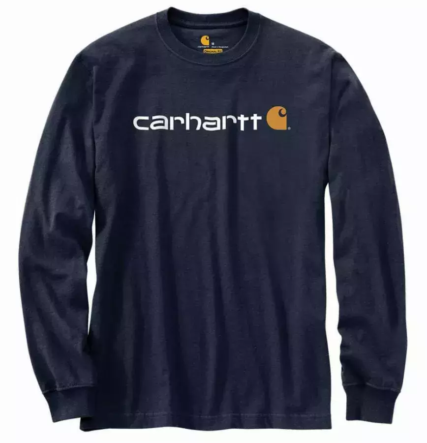 T-Shirt CARHARTT Core Logo L/S Bleu marine T.L - 104107-412-L
