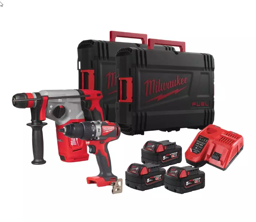 Pack 18V perc. BLPD2 + perfo. BLHX - M18 - MILWAUKEE - avec 3 batterie 5.0Ah + chargeur rapide + HDBOX - 4933492527 Pack 18V perc. BLPD2 + perfo. BLHX - M18 - MILWAUKEE - avec 3 batterie 5.0Ah + chargeur rapide + HDBOX - 4933492527