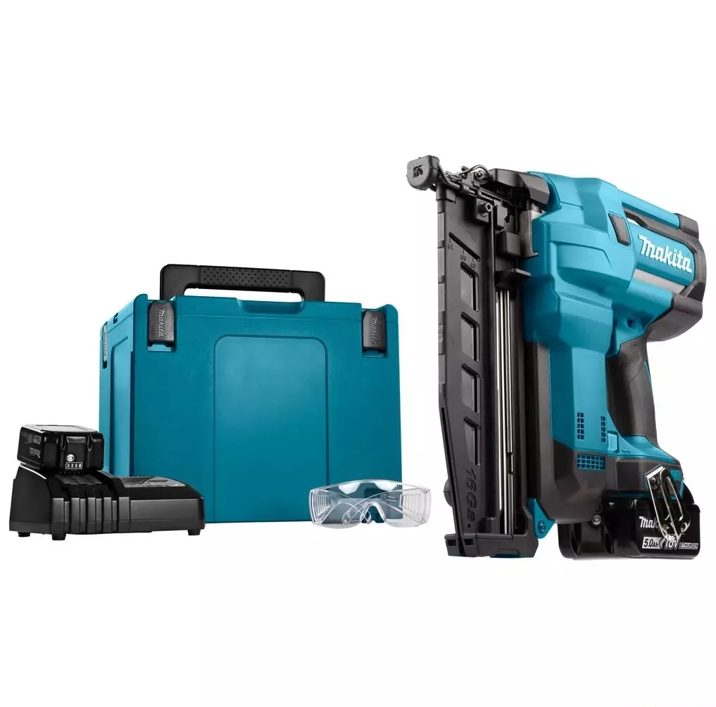  Cloueur sans fil 18V LXT 16 Ga 25 - 64 mm - MAKITA - avec 2 batteries 18v 5.0Ah - chargeur - MakPac - DBN600RTJ