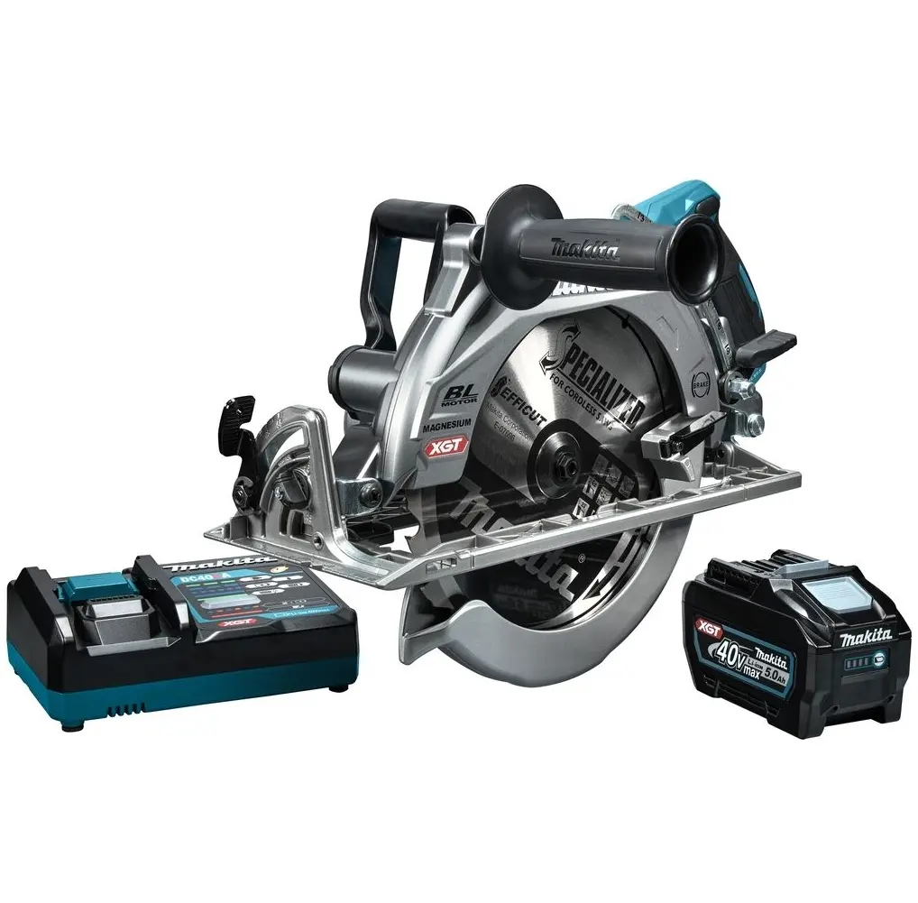 Scie circulaire sans fil 40V XGT à poignée arrière 260 mm - MAKITA - avec 1 batterie 40V 5Ah - chargeur - RS002GT101