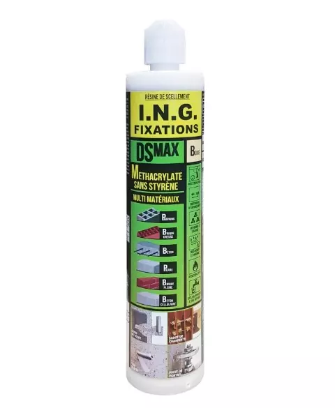 KIT DS MAX beige 300ML + tiges filetées D 10 X 160 - ING FIXATIONS - A860035 KIT DS MAX beige 300ML + tiges filetées D 10 X 160 - ING FIXATIONS - A860035