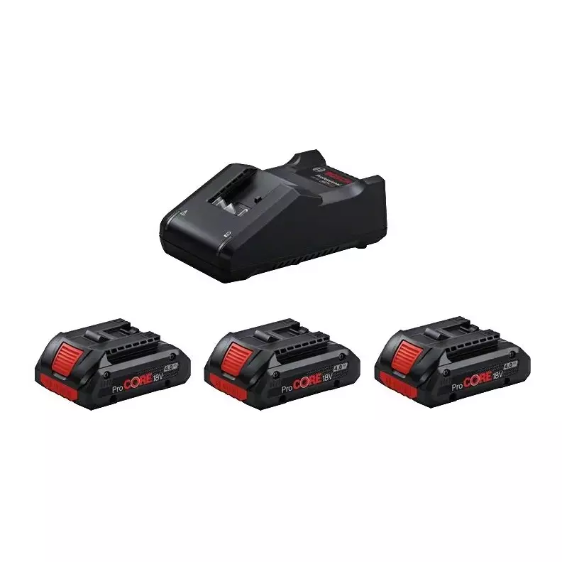 3 batteries Compact ProCORE 18V 4.0 Ah avec chargeur - BOSCH - 0615990N2G 3 batteries Compact ProCORE 18V 4.0 Ah avec chargeur - BOSCH - 0615990N2G