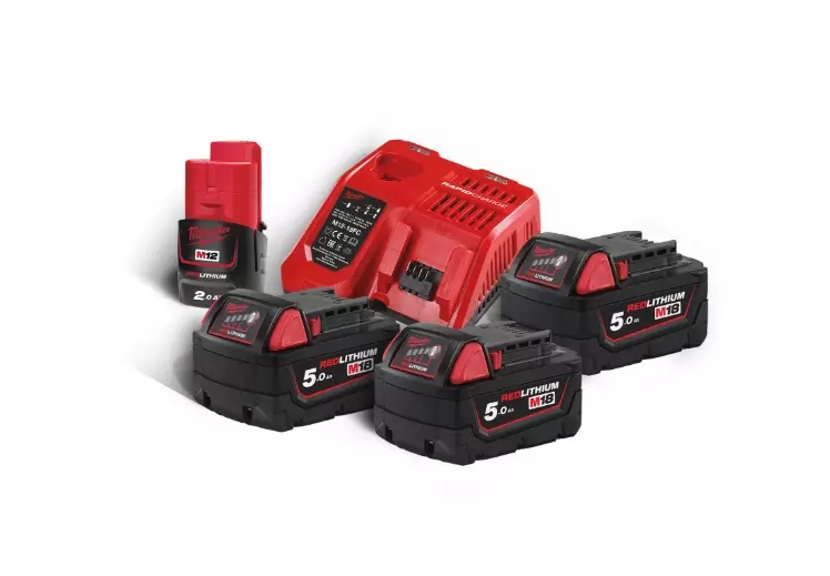 Pack NRJ Red Li-Ion M18NRG503 - MILWAUKEE - avec 3 batteries 18V 5.0Ah, 1 batterie 12V 2.0Ah + chargeur - 4933451423 Pack NRJ Red Li-Ion M18NRG503 - MILWAUKEE - avec 3 batteries 18V 5.0Ah, 1 batterie 12V 2.0Ah + chargeur - 4933451423