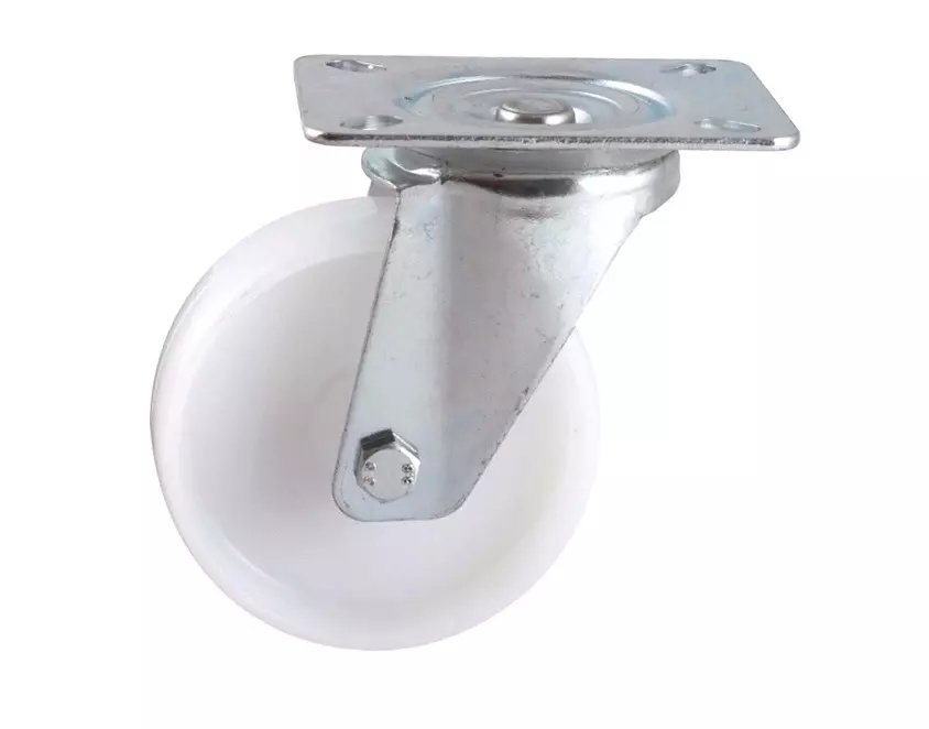 Roulette pivotante à platine AVL - Roue nylon blanc Ø 50 - Charge 50 kg - 590501B Roulette pivotante à platine AVL - Roue nylon blanc Ø 50 - Charge 50 kg - 590501B