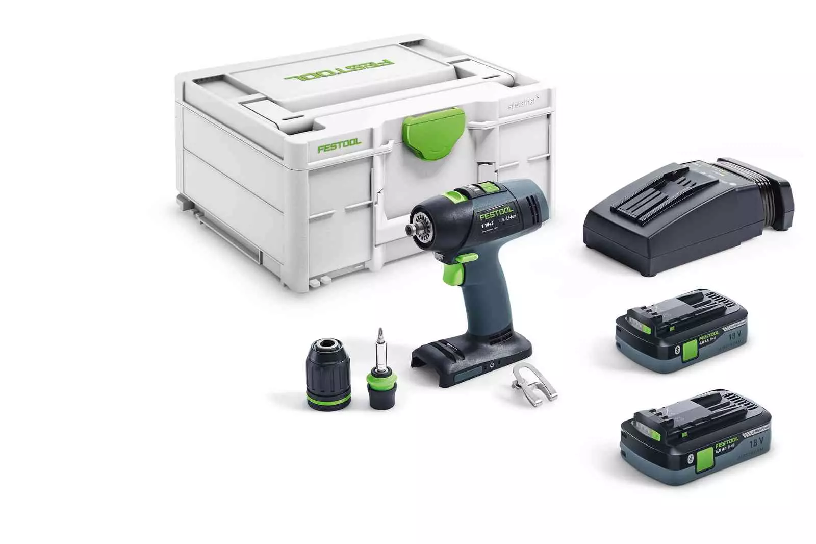 Perceuse-visseuse sans fil T 18+3 HPC 4,0 I-Plus FESTOOL - avec 2 batteries 18V 4.0Ah - chargeur - systainer - 576446