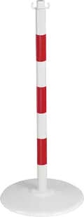 Poteau acier Rouge/Blanc sur socle Blanc - NOVAP - 2246507 Poteau acier Rouge/Blanc sur socle Blanc - NOVAP - 2246507