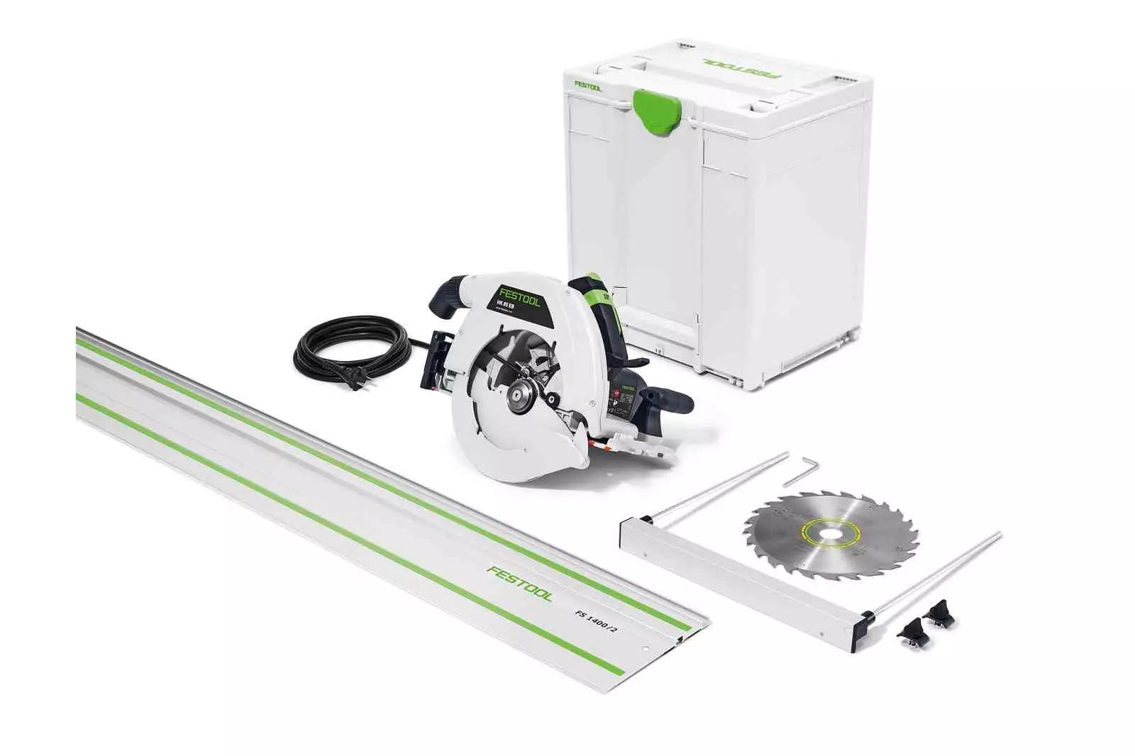 Scie circulaire portative HK 85 EB-Plus-FS - FESTOOL - avec Rail de guidage FS 1400/2 et lame de scie Ø 230 mm - Systainer - 576138