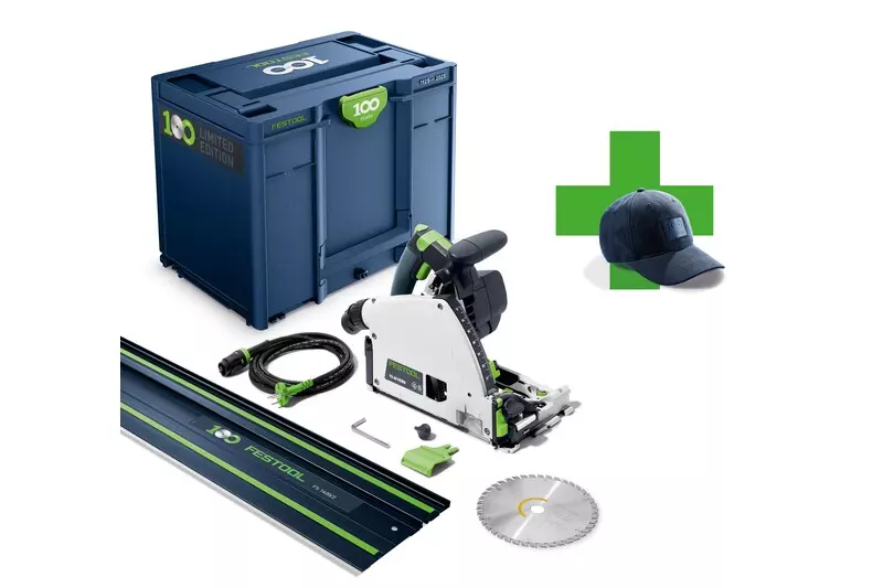 Scie plongeante 100 ans TS 60 KEBQ-Plus-FS 100Y Limited Edition - FESTOOL - avec rail - accessoires - SYSTAINER - 578221 Scie plongeante 100 ans TS 60 KEBQ-Plus-FS 100Y Limited Edition - FESTOOL - avec rail - accessoires - SYSTAINER - 578221