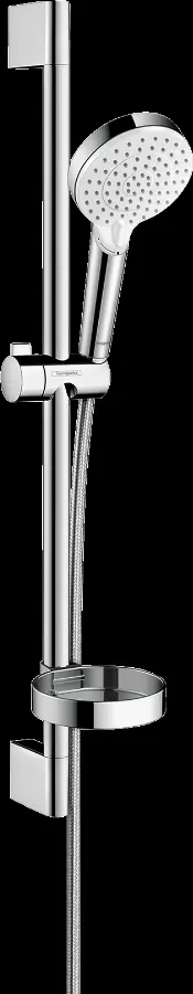Set de douche HANSGROHE Crometta  Vario avec barre Unica'Croma 65 cm et porte-savon blanc/chromé - 26553400