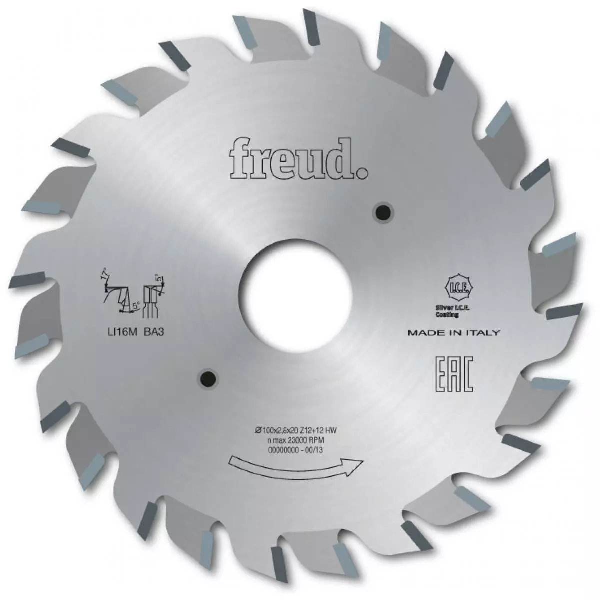 Lame d'inciseur extensible standard FREUD - Ø120 2,8-3,6 Alésage 22 - Z12+12 - F03FS02488 -LI16M  AB3