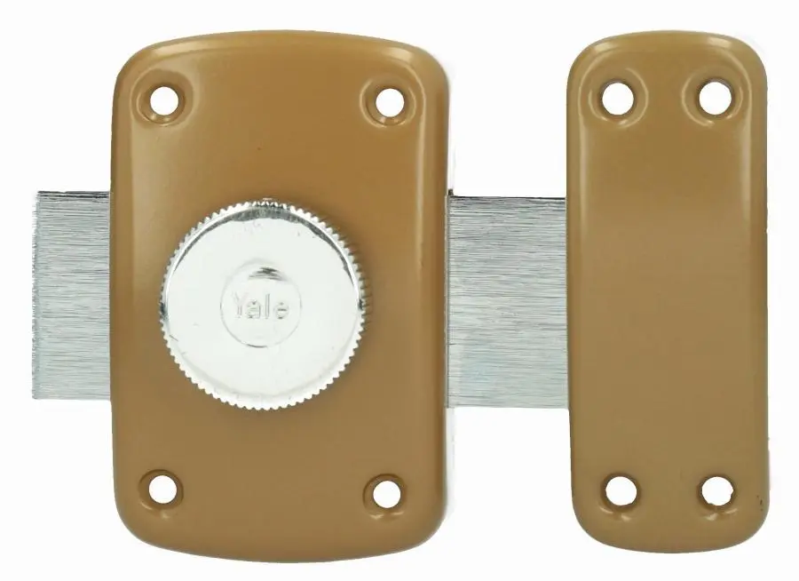 Verrou à bouton YALE Ø cylindre 23 mm - Marron doré - YV10