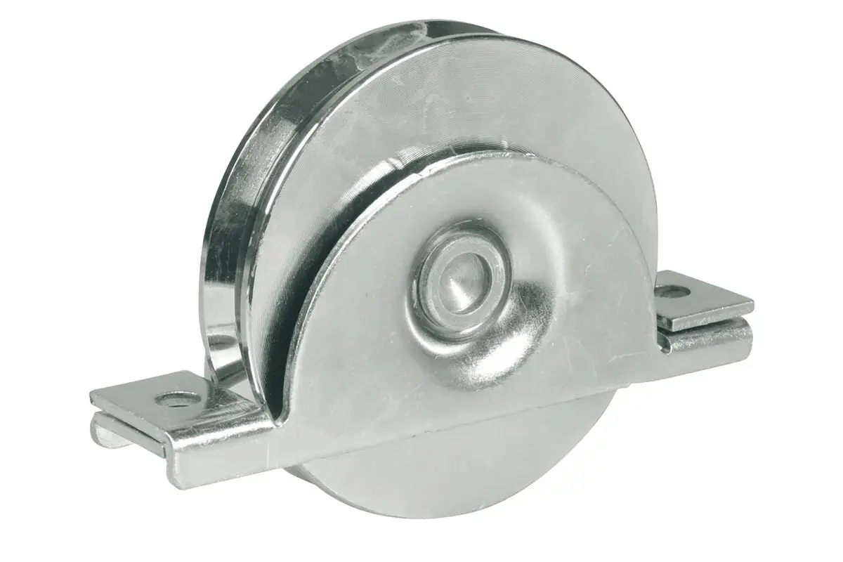 Roue avec Support Intérieur Ø 120mm - 2 Roulements à Bille - Gorge V - IBFM - 393120A