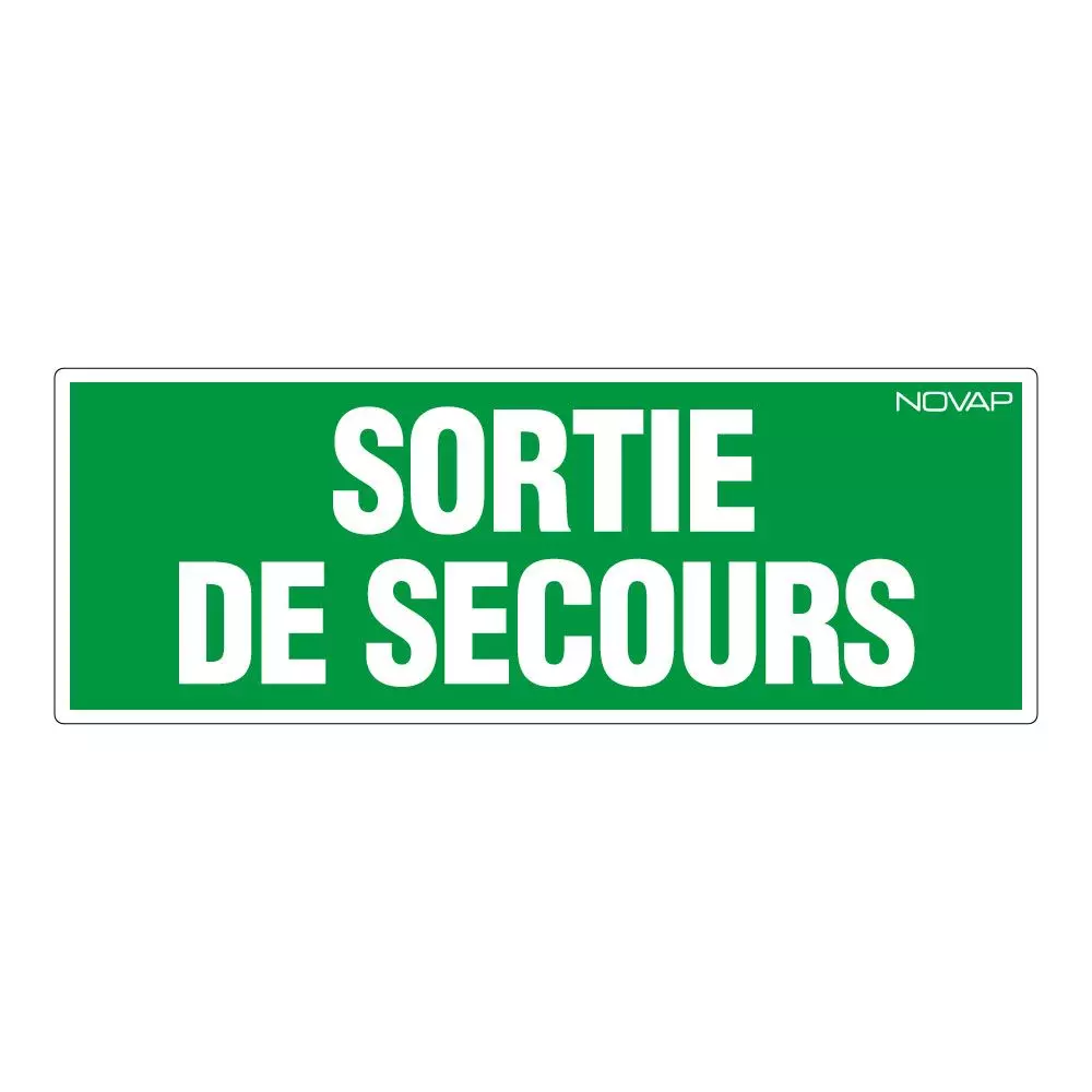 Panneau Sortie de secours - Rigide 330x120mm - NOVAP - 4140391 Panneau Sortie de secours - Rigide 330x120mm - NOVAP - 4140391