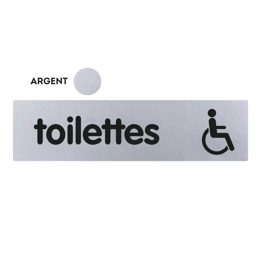 Plaques de porte 170x45mm - Toilettes Handicapés - Argent - NOVAP - 4322247 Plaques de porte 170x45mm - Toilettes Handicapés - Argent - NOVAP - 4322247