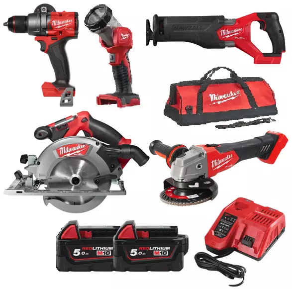 Powerpack 5 outils 18V fuel M18 FPP6F3-502B - MILWAUKEE - 4933480875 Powerpack 5 outils 18V fuel M18 FPP6F3-502B - MILWAUKEE - 4933480875
