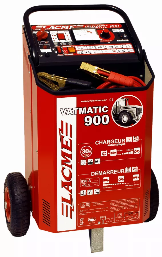 Chargeur Démarreur de Batterie LACME Vatmatic 900 12 V. Charge 30 A. démarre 700 A - 512700