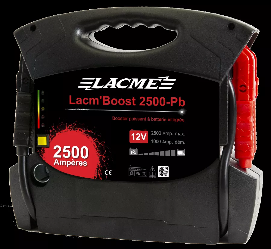 Batterie & chargeur LACME Lac'Boost 2500-PB à batterie plomb - 12V 2500A - 515200