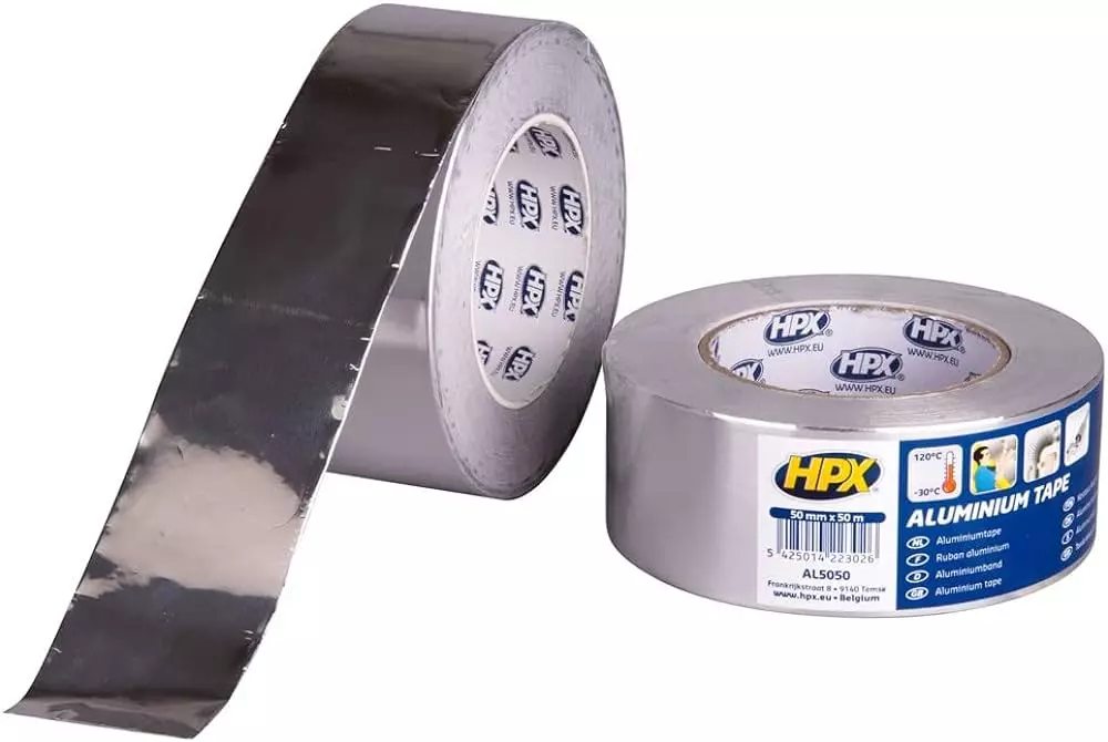 Ruban adhésif aluminium résistant à 120° HPX pour maintien et étanchéité - 50mm x 50m - AL5050 Ruban adhésif aluminium résistant à 120° HPX pour maintien et étanchéité - 50mm x 50m - AL5050