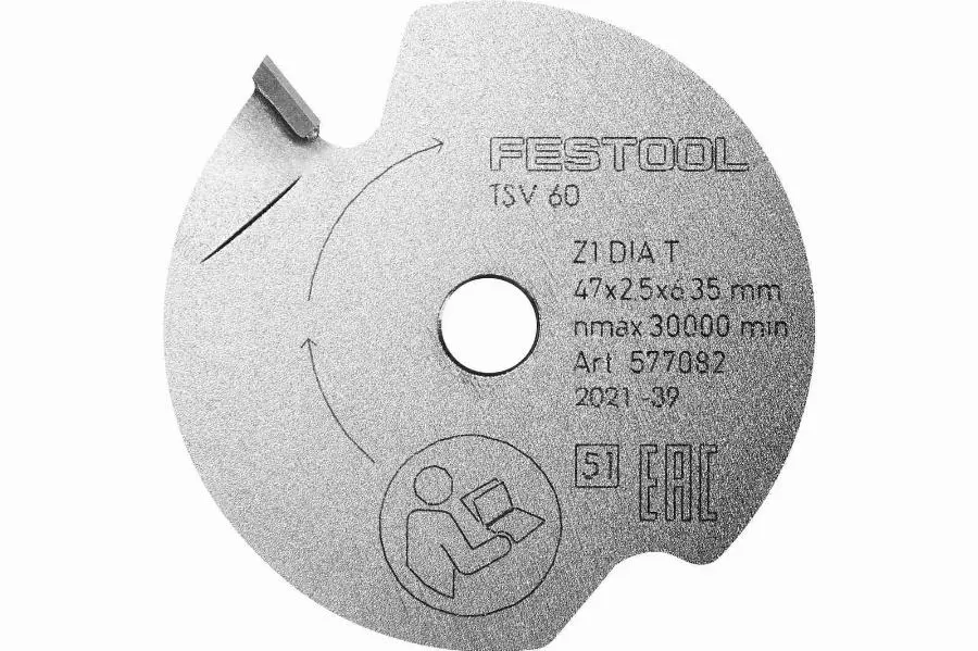 Lame inciseur DIA 47x2,5x6,35 T1 FESTOOL pour TSV 60 K - 577082
