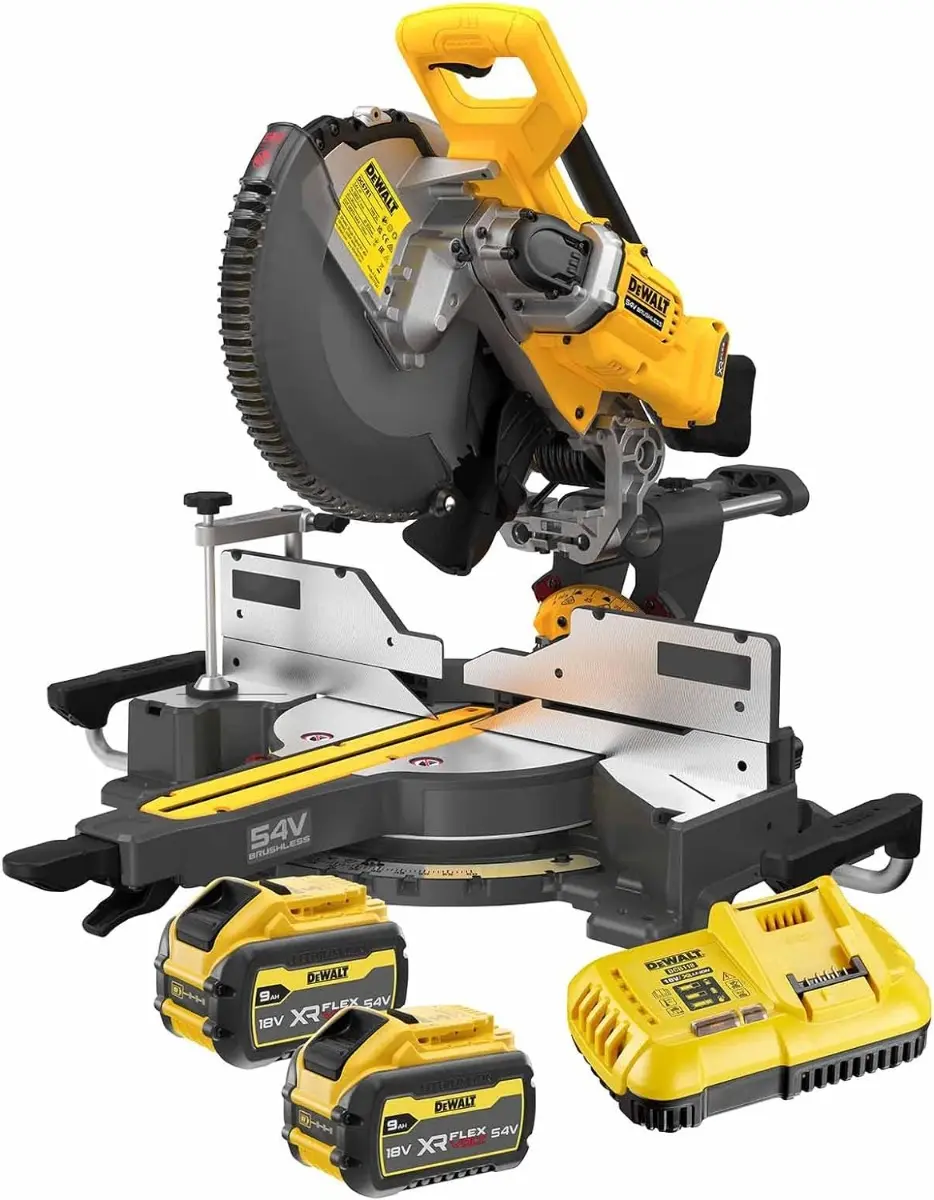 Scie à onglets 305 mm XR 54V  Brushless - DEWALT - avec 2 batteries Flexvolt 54V 3.0Ah - chargeur - DCS781X2-QW
