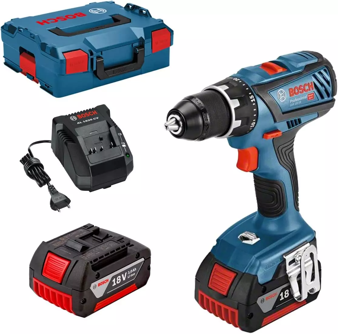 Perceuse visseuse GSR 18V-28 - BOSCH - avec 2 batteries 18V 3.0 Ah - chargeur - L-Boxx - 0615990L7K Perceuse visseuse GSR 18V-28 - BOSCH - avec 2 batteries 18V 3.0 Ah - chargeur - L-Boxx - 0615990L7K