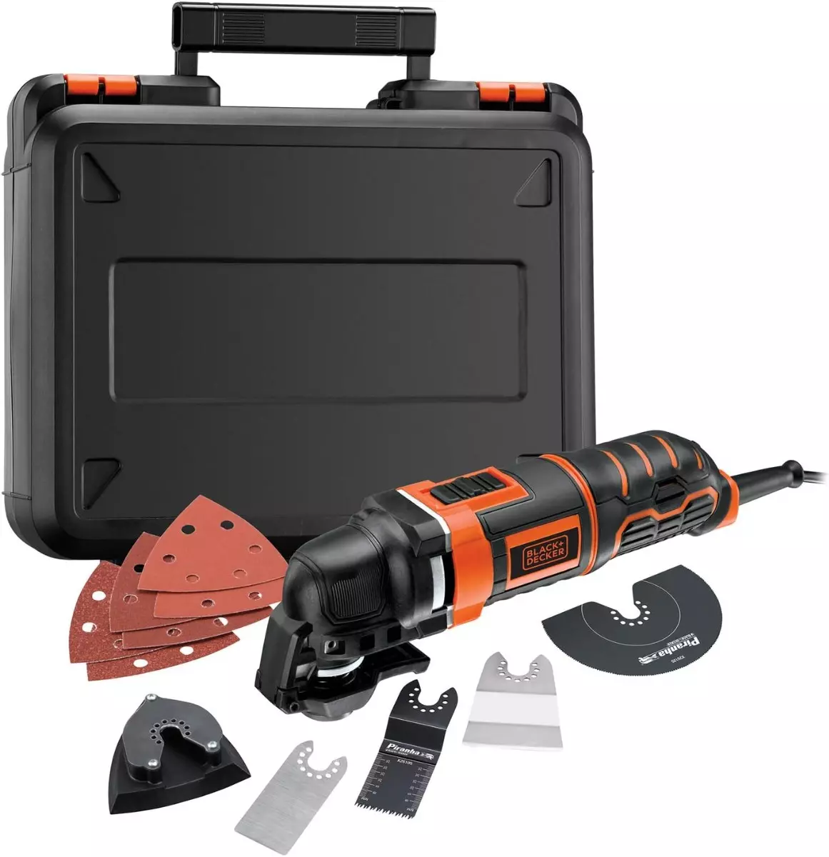 Outil multifonction 280W - BLACK+DEKKER - 12 accessoires et coffret de rangement - MT280KA-QS Outil multifonction 280W - BLACK+DEKKER - 12 accessoires et coffret de rangement - MT280KA-QS