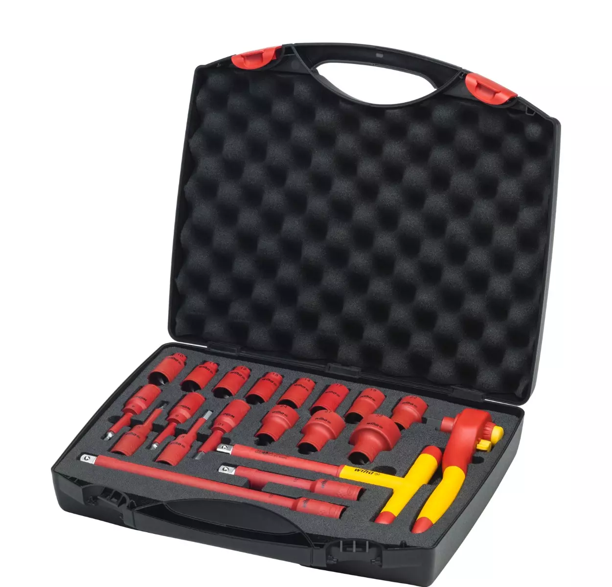 Jeu de clés à cliquet isolées 1/2" 21pcs en coffret - WIHA - Jeu de clés à cliquet isolées 1/2" 21pcs en coffret - WIHA -