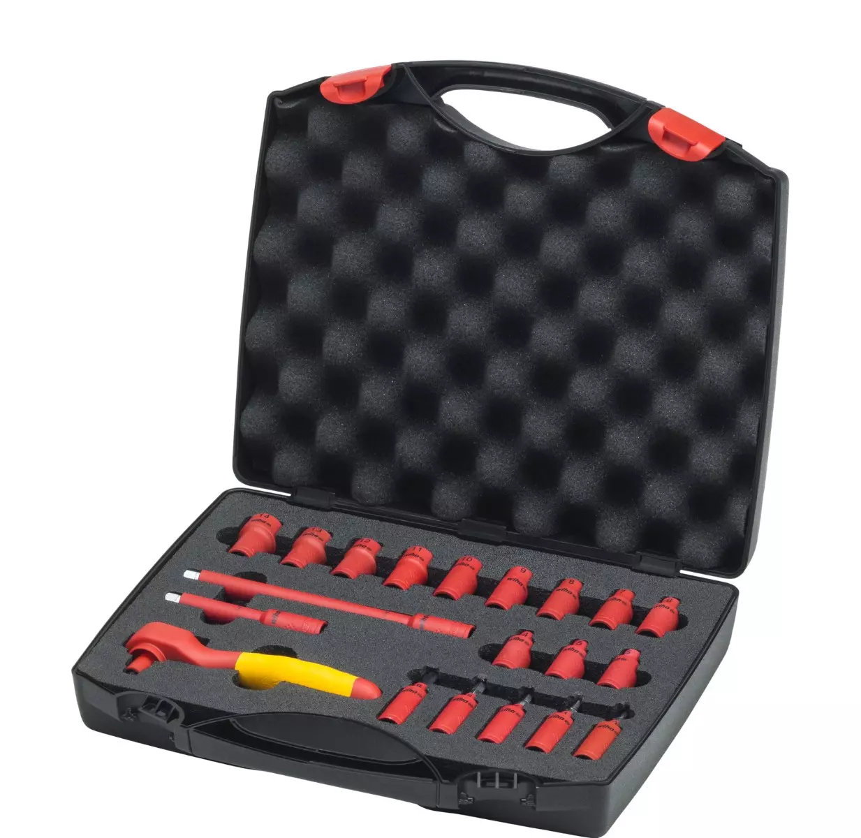 Jeu de clés à cliquet isolées 1/4" 21 pièces dans un coffret - WIHA - 43025 Jeu de clés à cliquet isolées 1/4" 21 pièces dans un coffret - WIHA - 43025