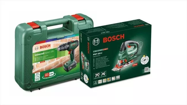 Perceuse à percussion Universal Impact 18V 2x2Ah + Scie sauteuse 18V BOSCH - 06039D410B