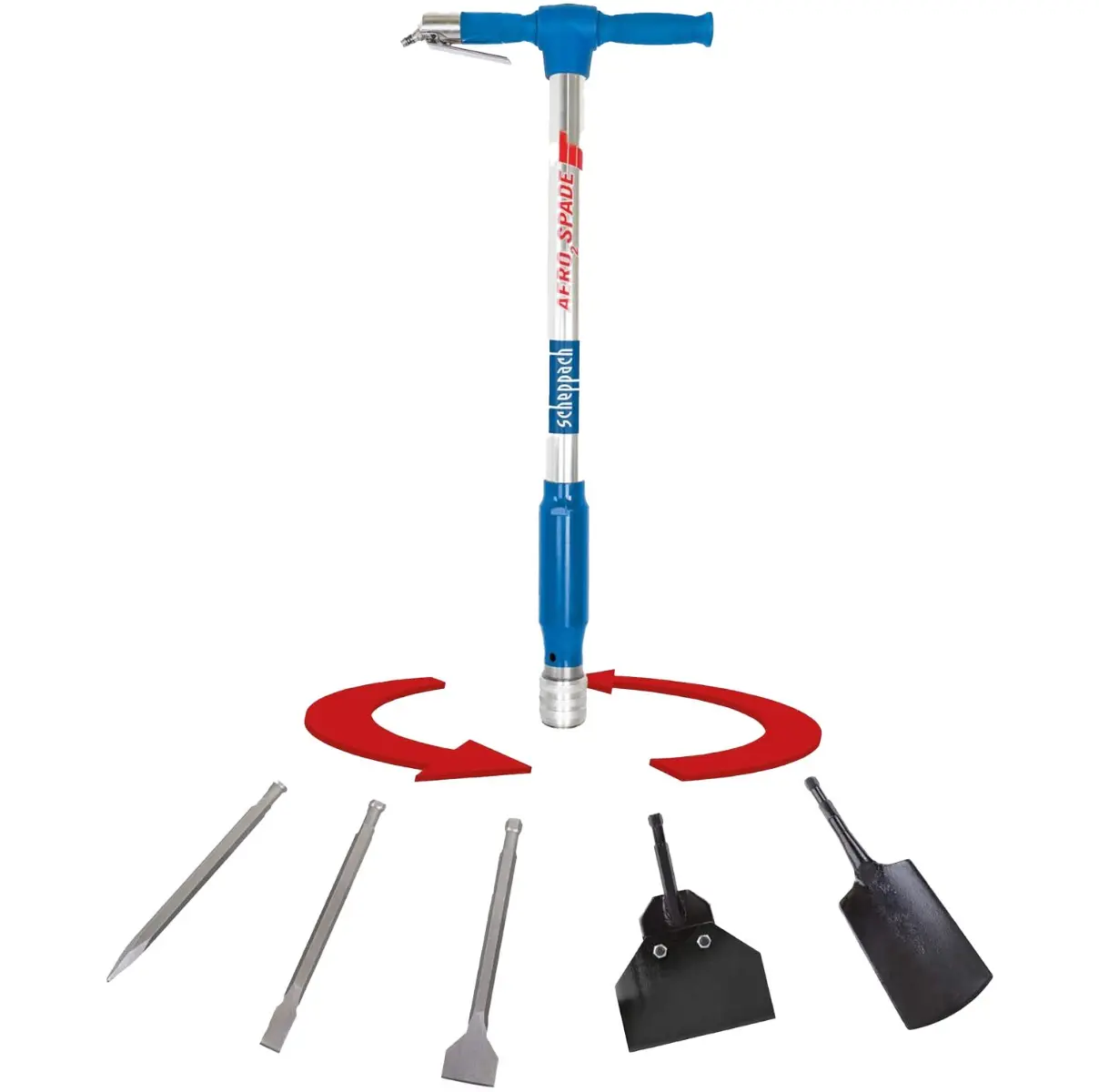 Bêche Pneumatique 5 en 1 Aero2Spade - SCHEPPACH - avec accessoires - 5909601900 