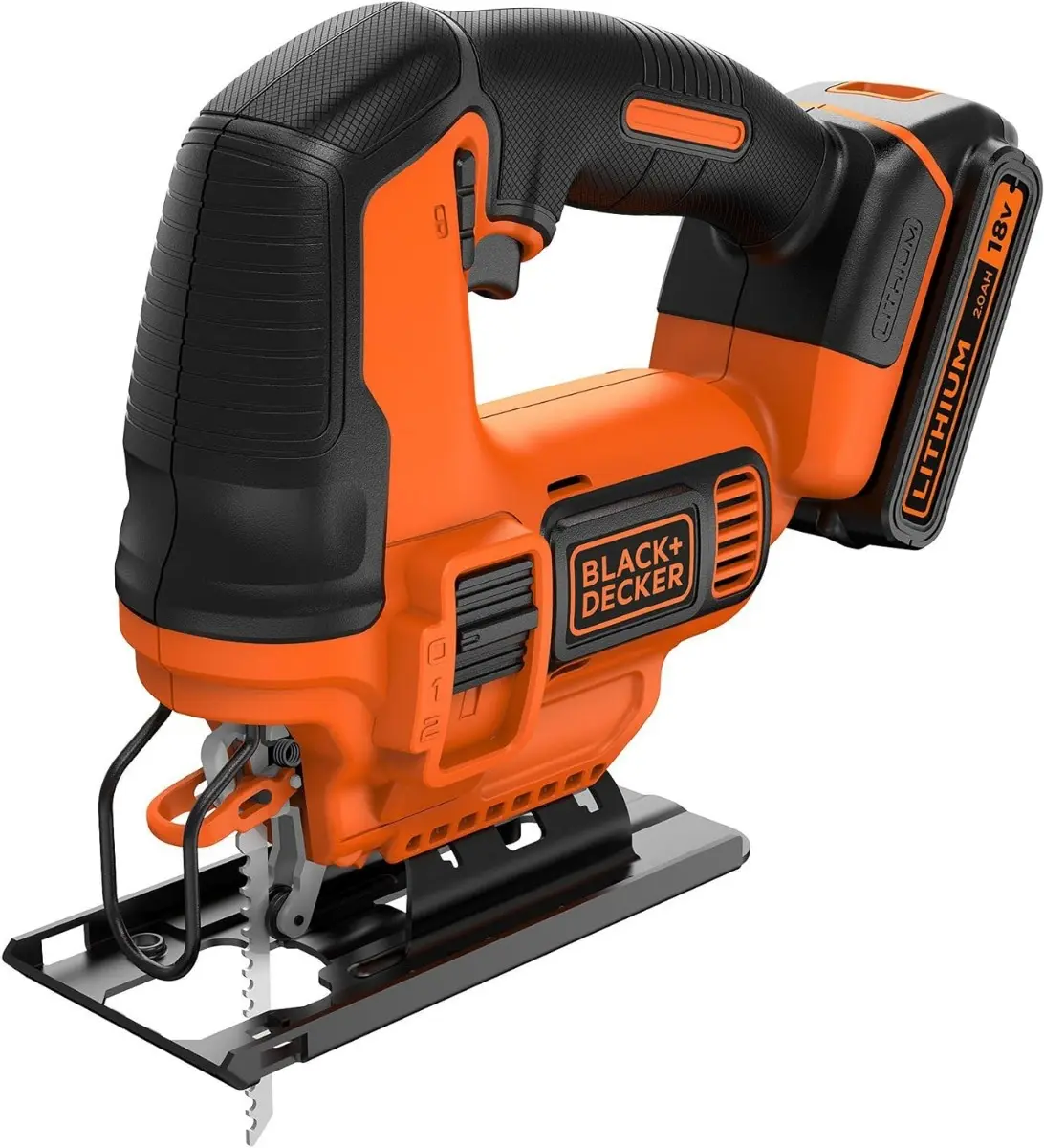 Scie sauteuse pendulaire sans fil - 18V - BLACK+DECKER - avec 1 batterie 18V 2.0 Ah - chargeur - BDCJS18-QW