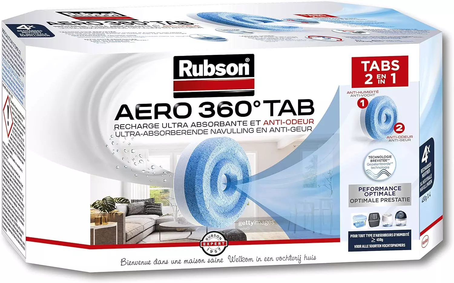 Recharges RUBSON AERO 360° - Lot de 4 - 1619479 Recharges RUBSON AERO 360° - Lot de 4 - 1619479