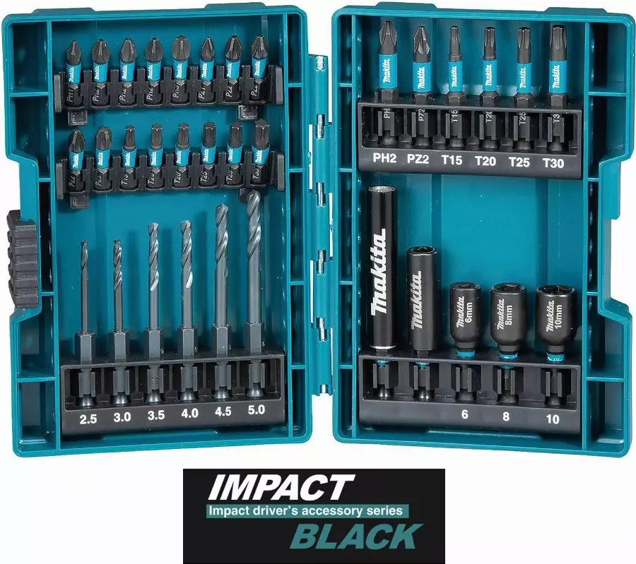 Jeu de forets et embouts (33 pcs) Impact - MAKITA B-66896 Jeu de forets et embouts (33 pcs) Impact - MAKITA B-66896