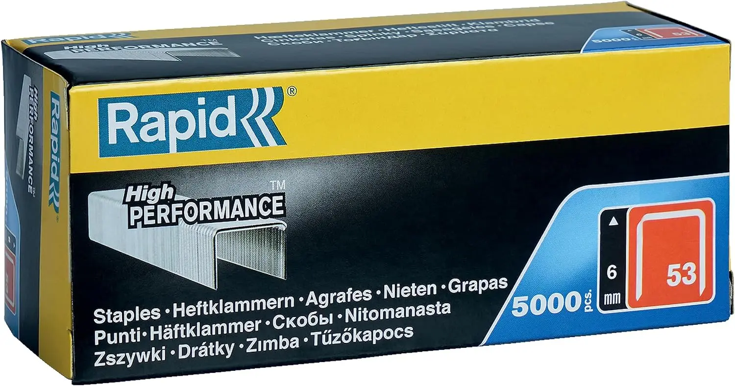 Agrafes en fil plat galvanisés n° 53/06 mm - 5000 pièces - Boite en carton - RAPID-ISABERG - 11856250